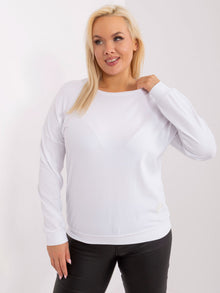 Biała bluzka plus size z okrągłym dekoltem