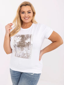 Biała damska bluzka plus size z bawełny
