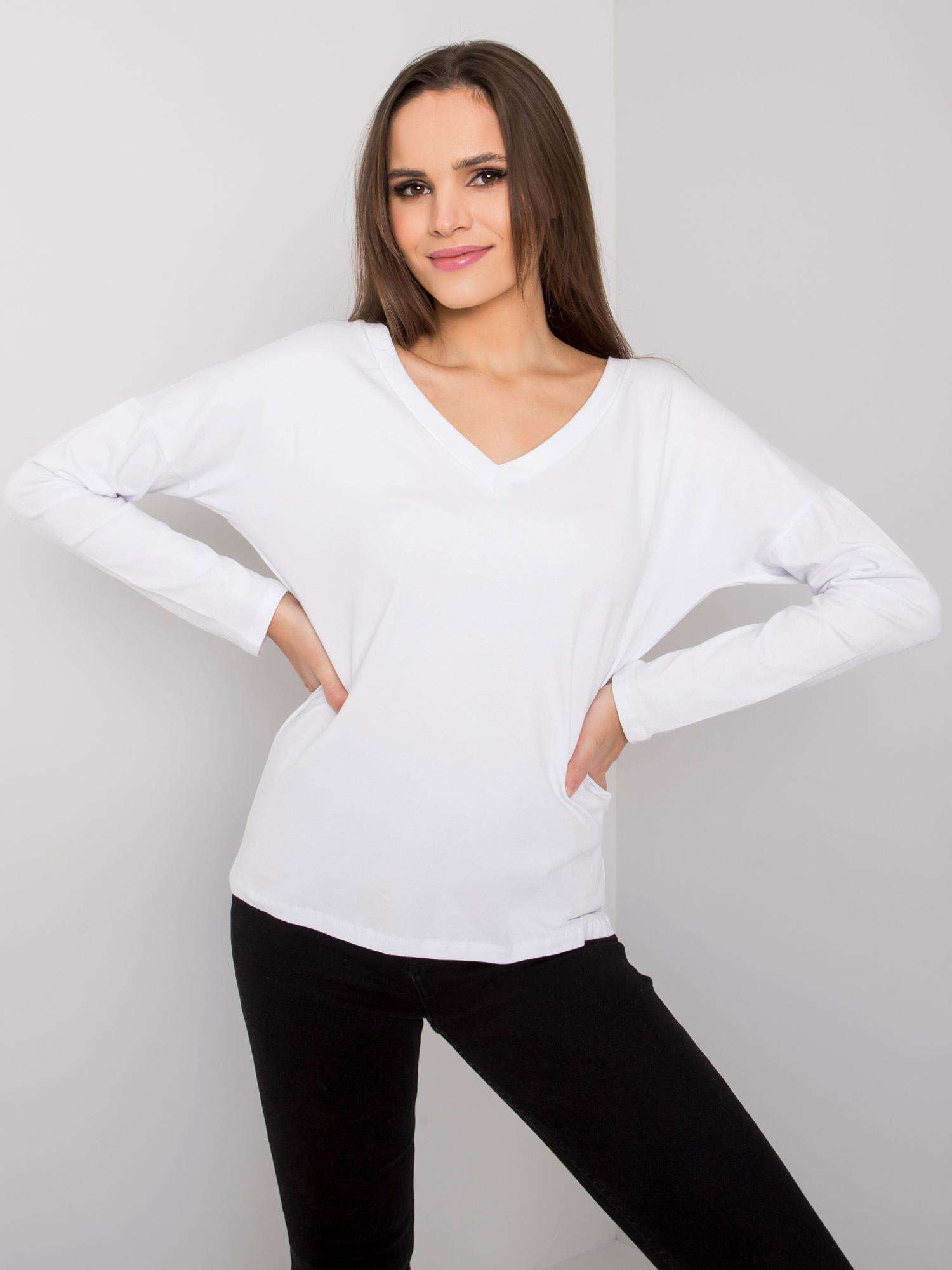 RUE PARIS Biały longsleeve damski