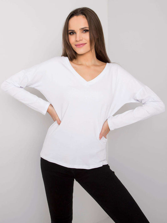 RUE PARIS Biały longsleeve damski