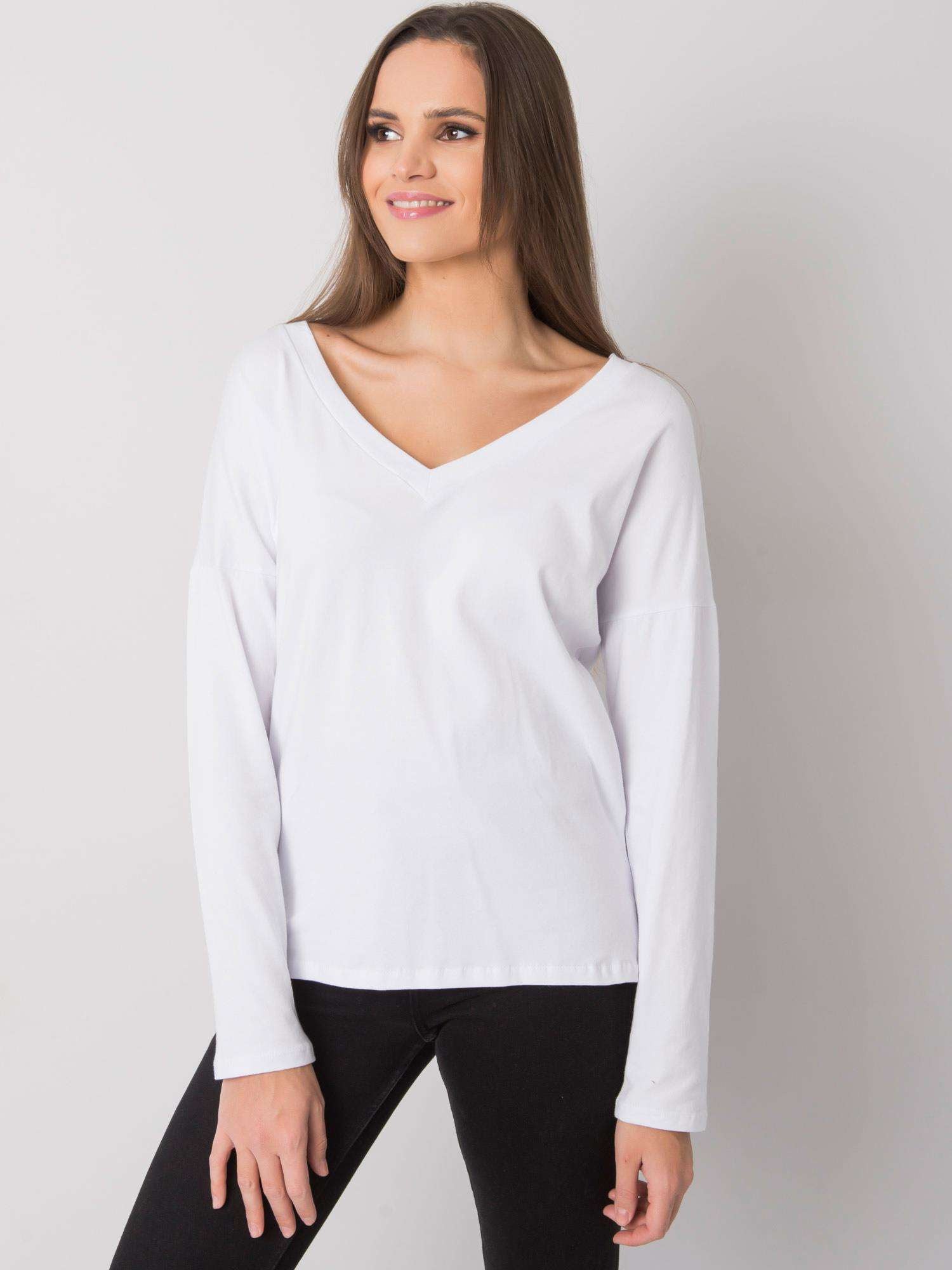 RUE PARIS Biały longsleeve damski