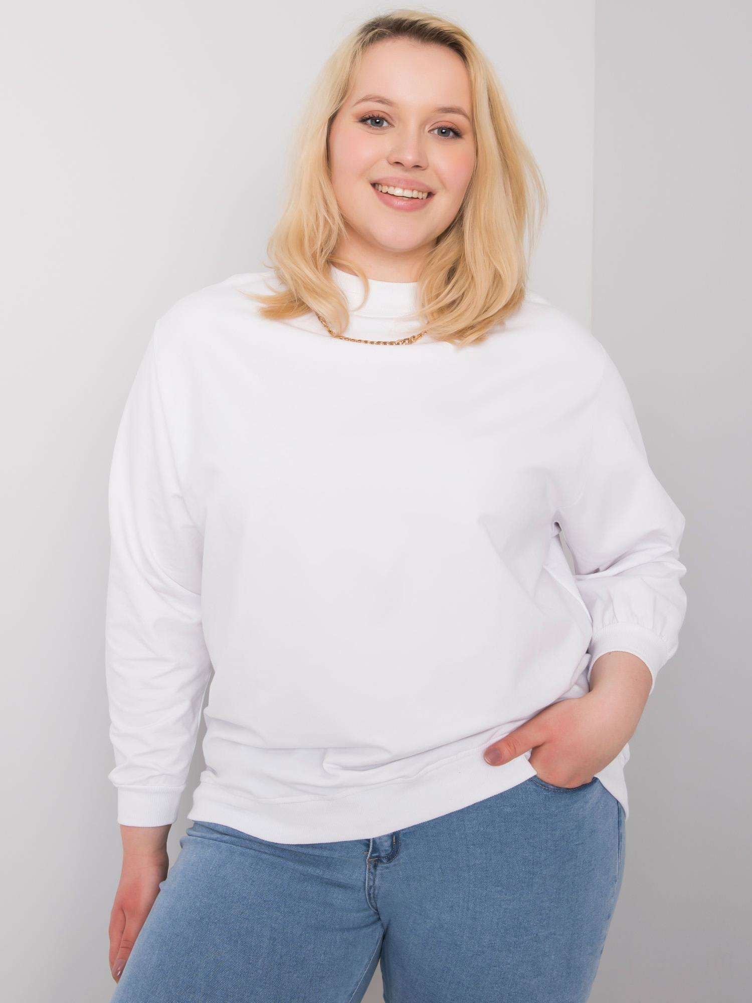 Biała bluza plus size basic