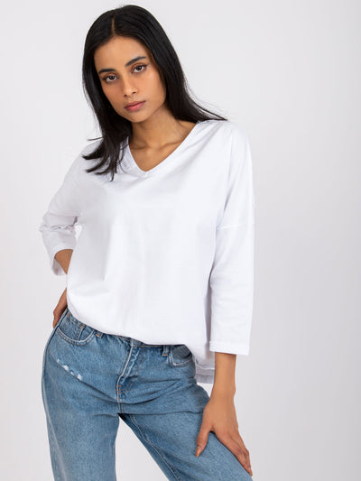 RUE PARIS Biała bluzka damska oversize
