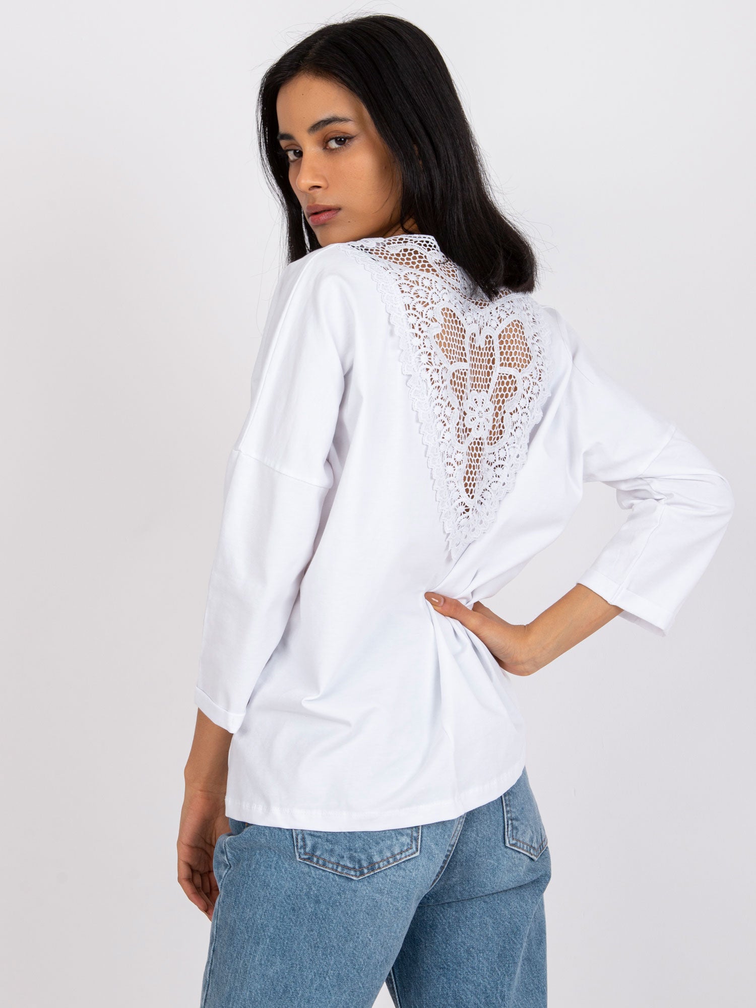 RUE PARIS Biała bluzka damska oversize