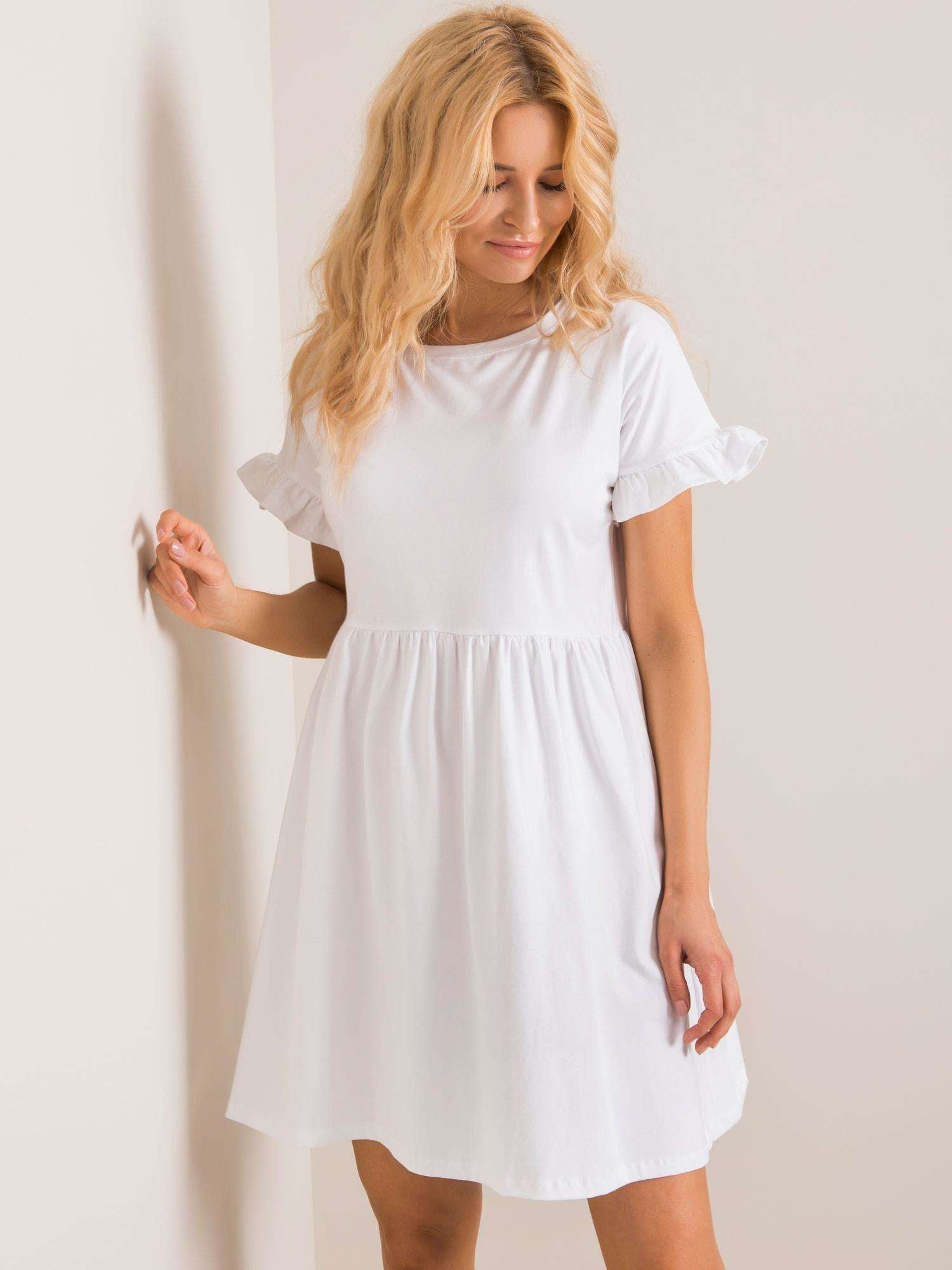 RUE PARIS Biała sukienka oversize