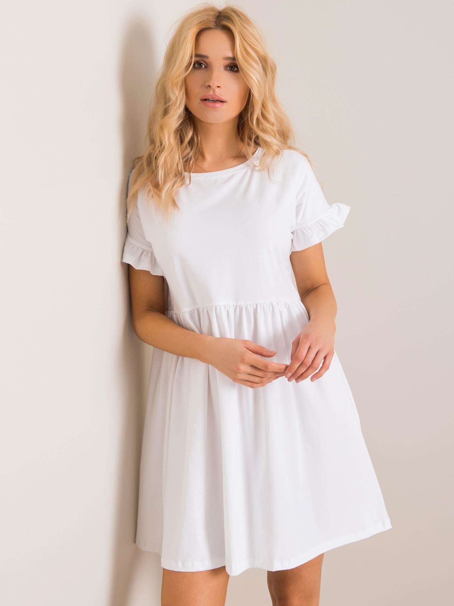 RUE PARIS Biała sukienka oversize