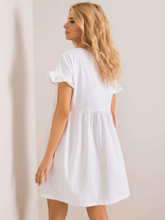 RUE PARIS Biała sukienka oversize