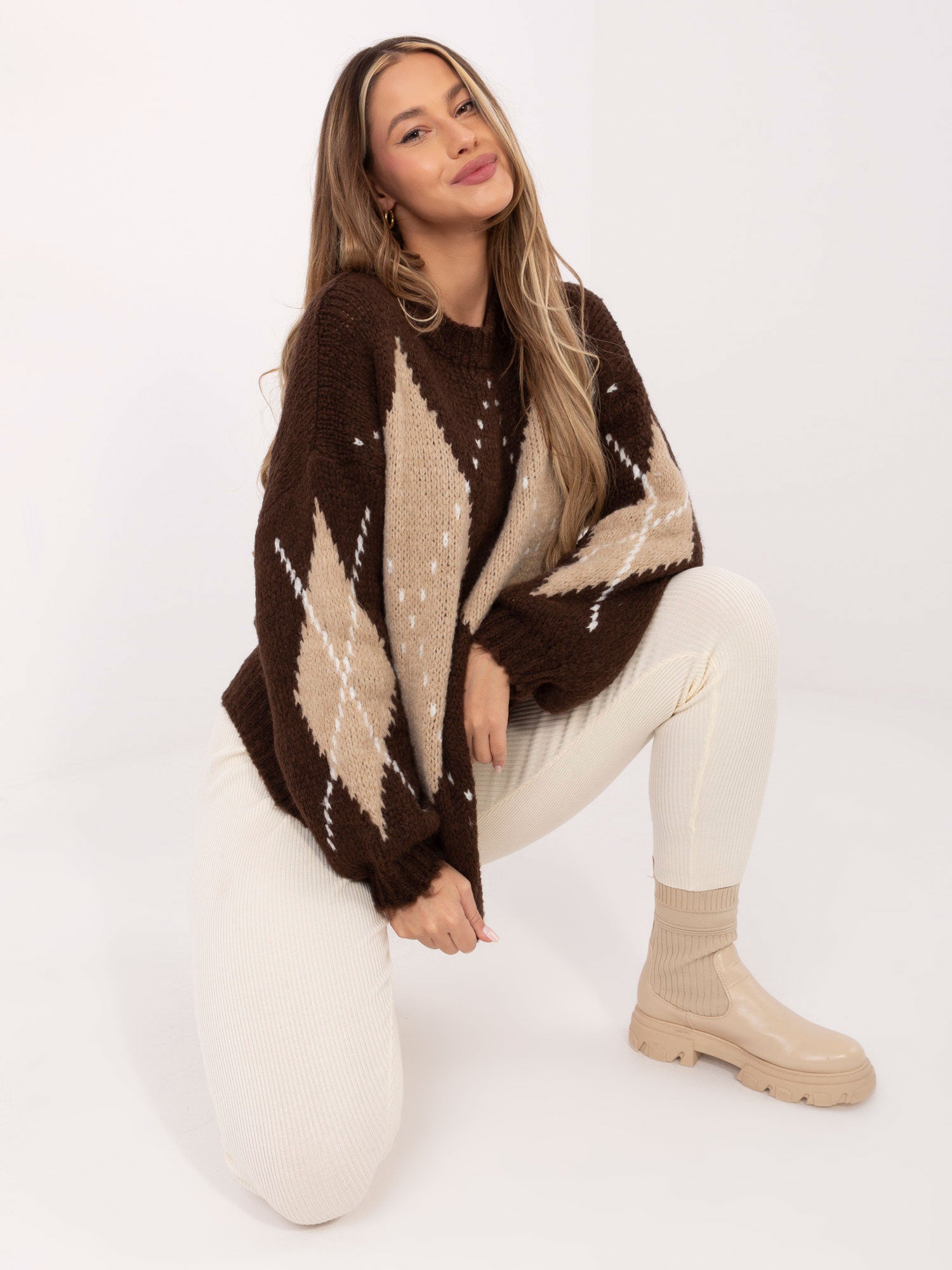 STITCH & SOUL Białe prążkowane legginsy z wiskozą