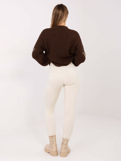 STITCH & SOUL Białe prążkowane legginsy z wiskozą