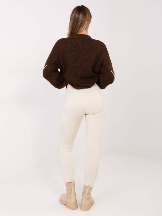 STITCH & SOUL Białe prążkowane legginsy z wiskozą