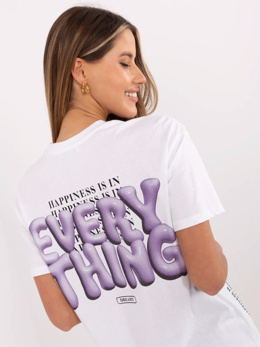 FRESH MADE Biało-fioletowy bawełniany t-shirt