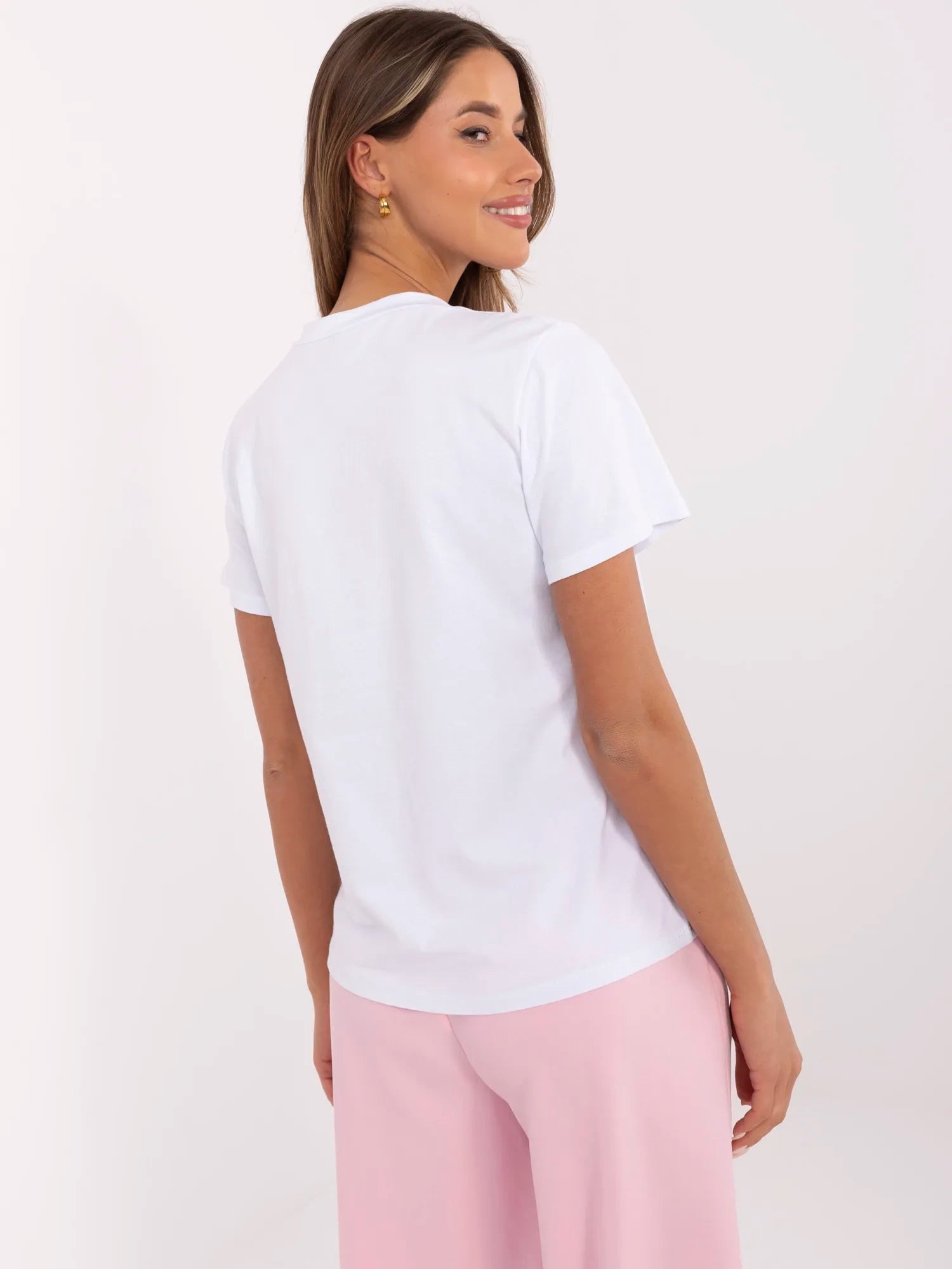 Biały damski t-shirt z nadrukiem w cytryny