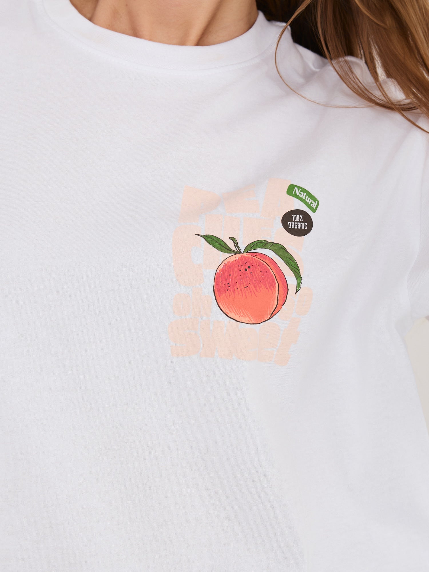 SUBLEVEL Biały t-shirt z nadrukiem na plecach
