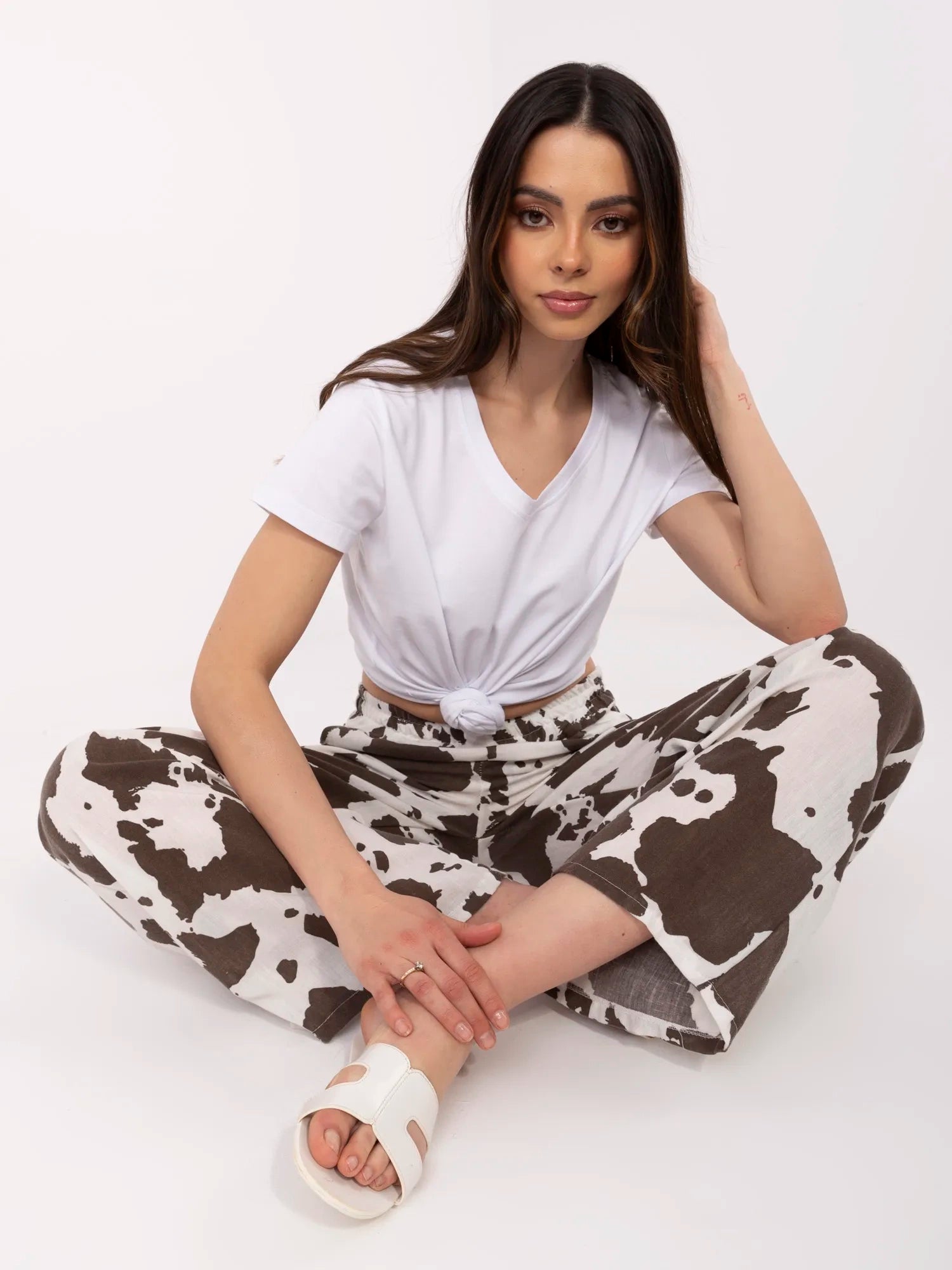 BASIC FEEL GOOD Biały damski t-shirt z bawełny