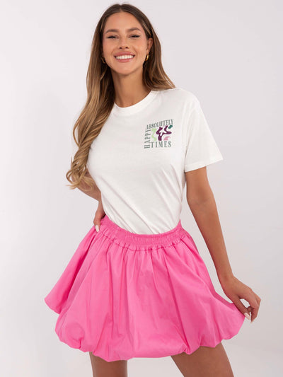 SUBLEVEL Biały damski t-shirt z bawełny