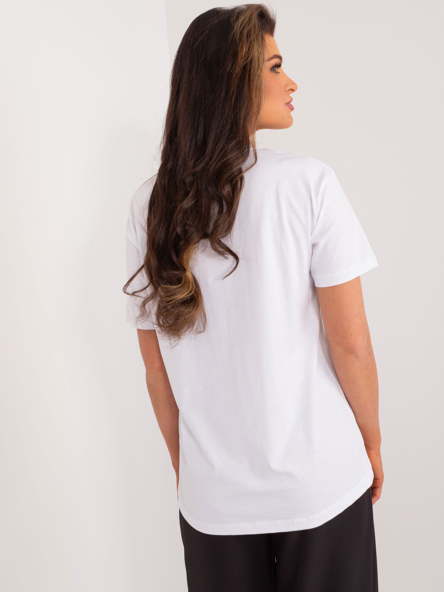 Biały bawełniany t-shirt z nadrukiem