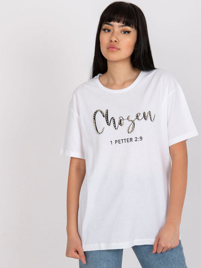 Biały damski t-shirt bawełniany