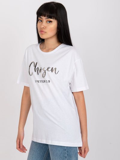 Biały damski t-shirt bawełniany