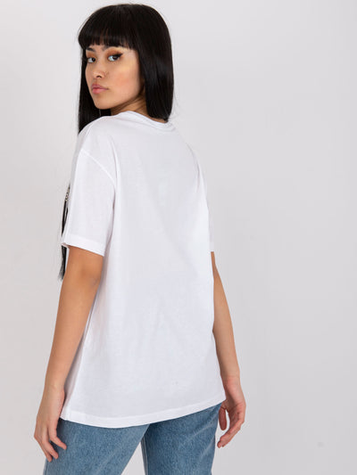 Biały damski t-shirt bawełniany