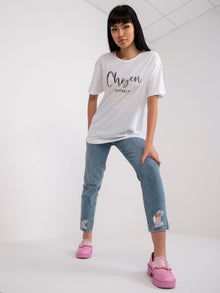 Biały damski t-shirt bawełniany