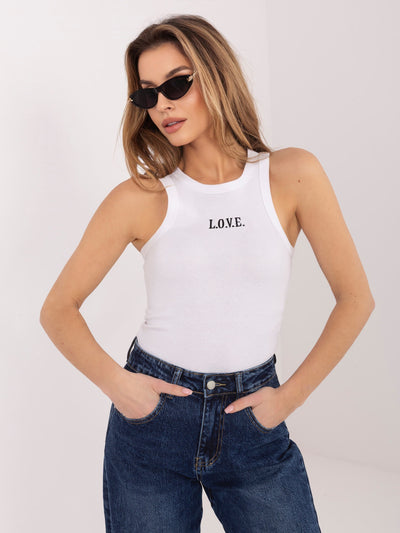 SUBLEVEL Biały damski tank top w prążek