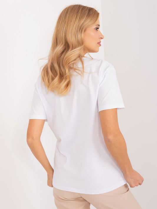 Biały t-shirt o kroju oversize z aplikacją