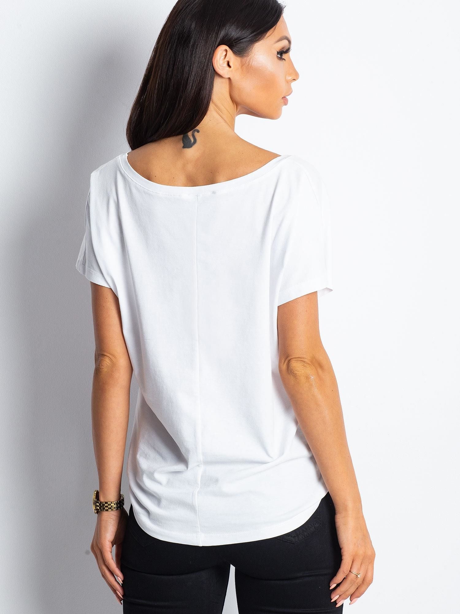 Bawełniany t-shirt V-neck biały