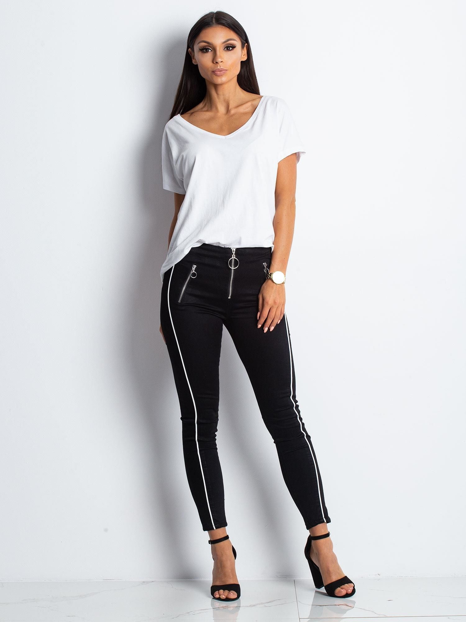 Bawełniany t-shirt V-neck biały