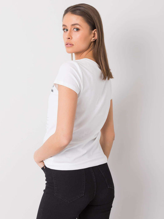 Biały t-shirt damski z aplikacją