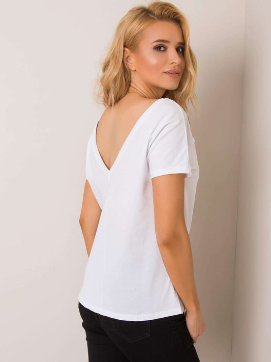 RUE PARIS Biały t-shirt damski z nadrukiem