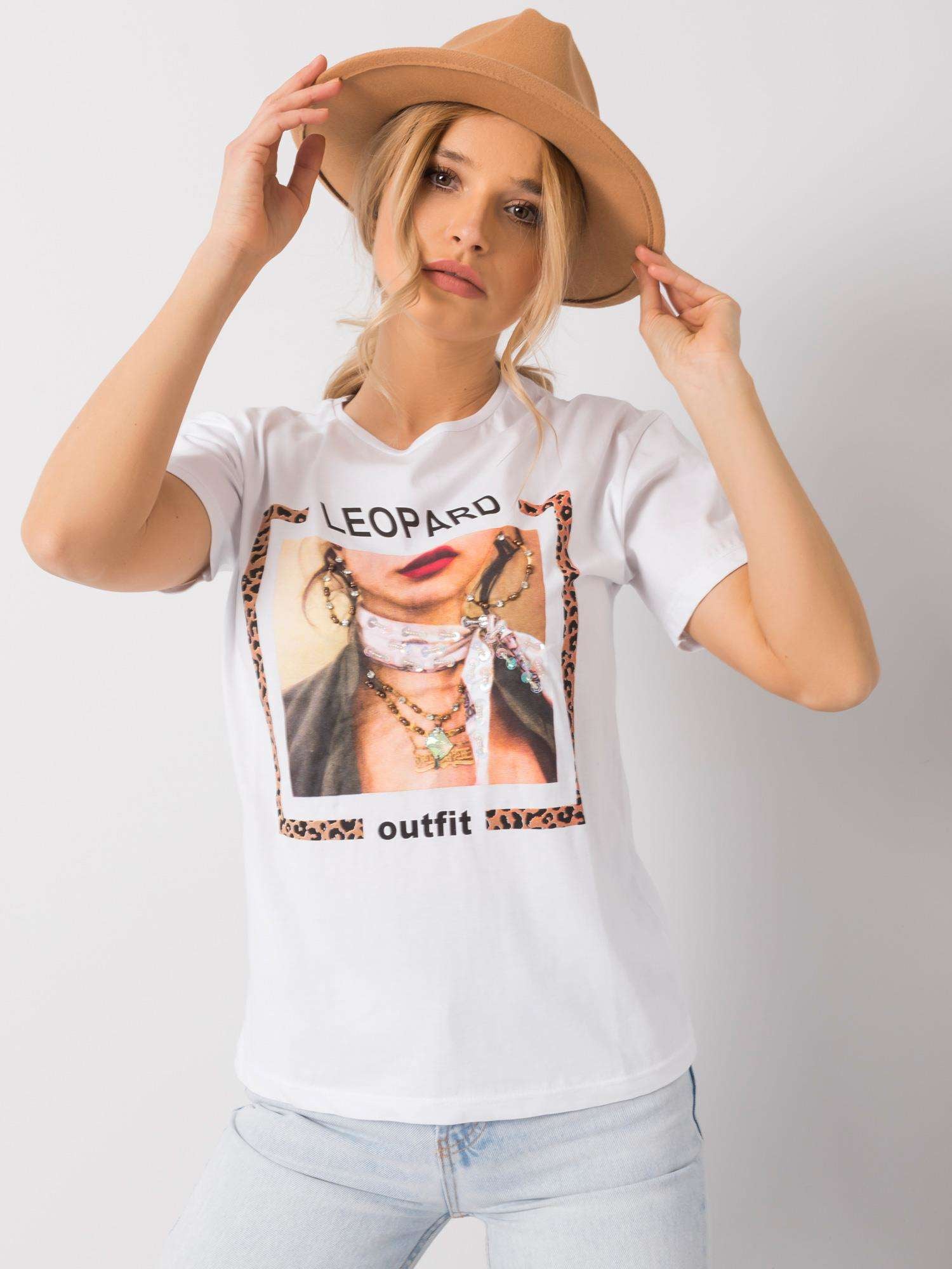 Biały t-shirt z bawełny