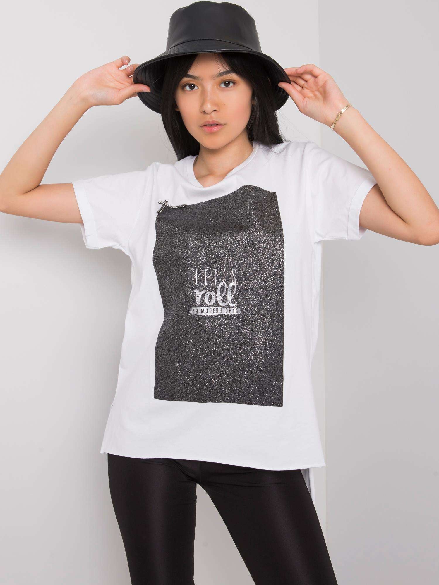 Biały t-shirt z bawełny