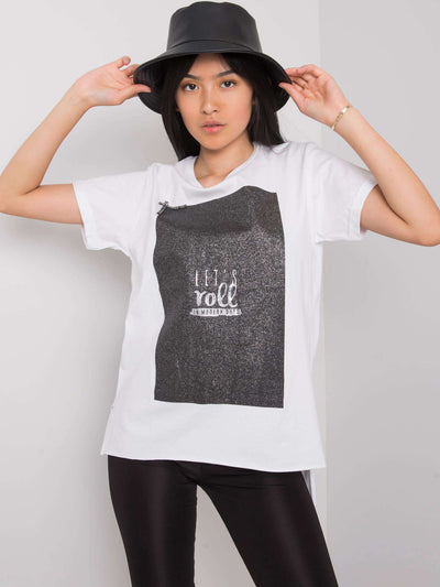 Biały t-shirt z bawełny