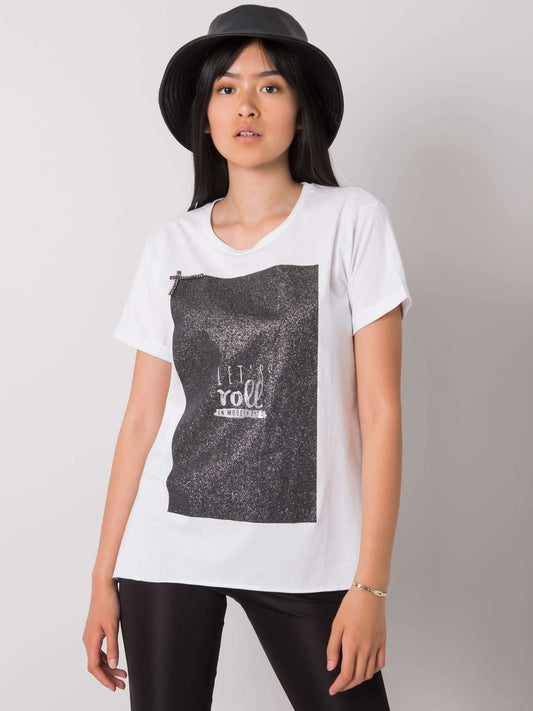 Biały t-shirt z bawełny