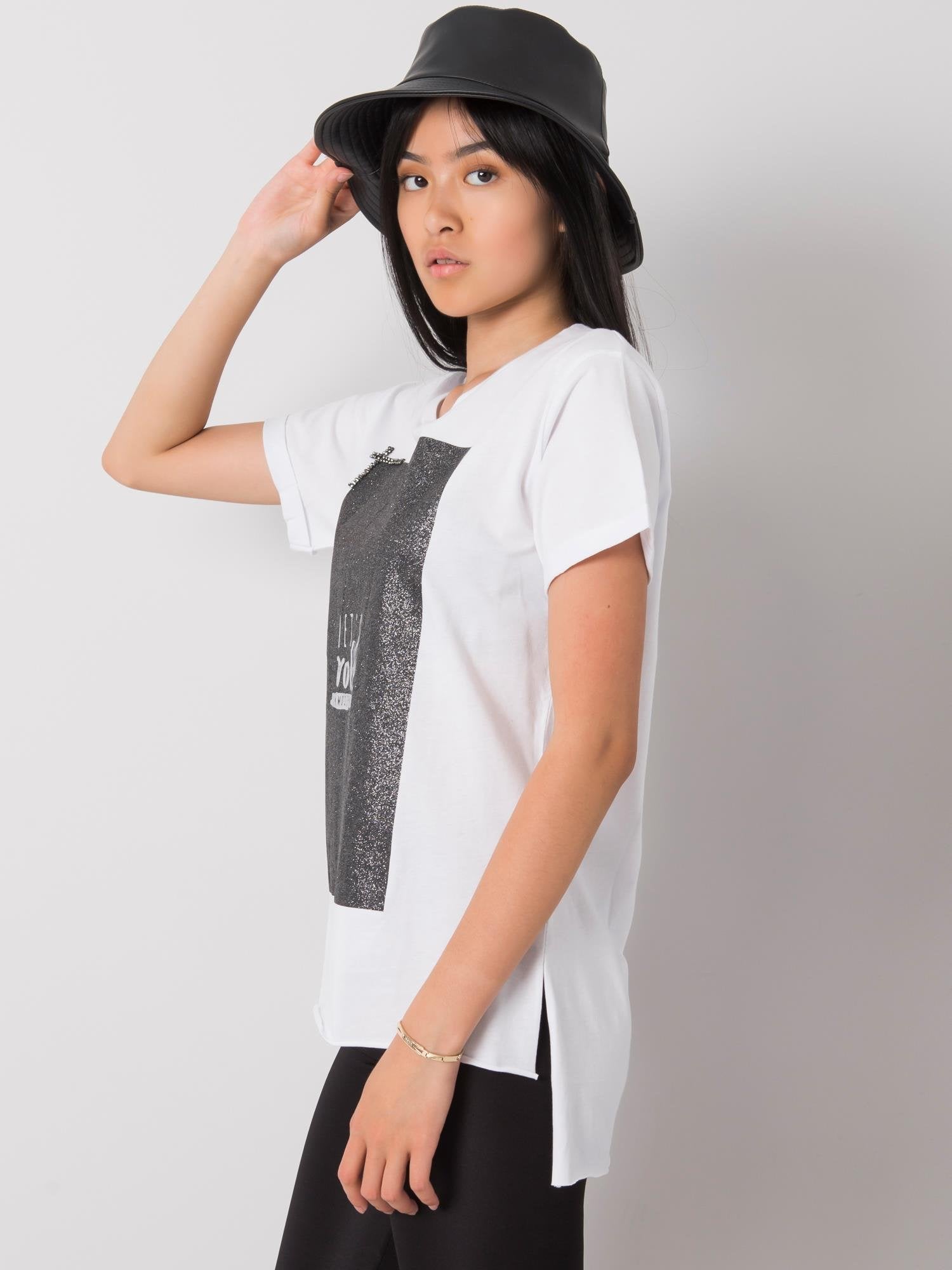 Biały t-shirt z bawełny