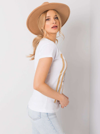 Biały t-shirt z aplikacją