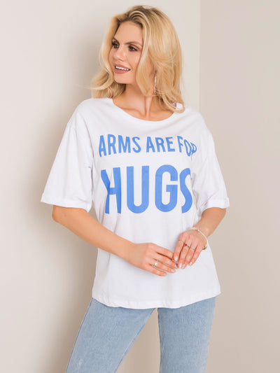 RUE PARIS Biały t-shirt damski z napisem
