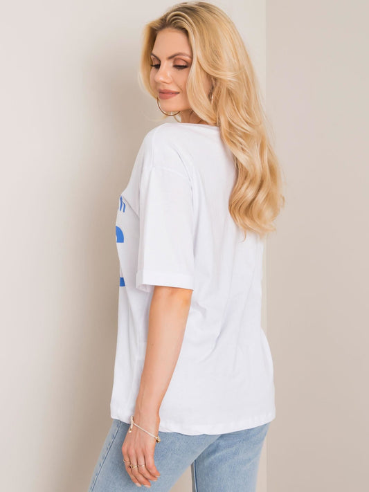 RUE PARIS Biały t-shirt damski z napisem