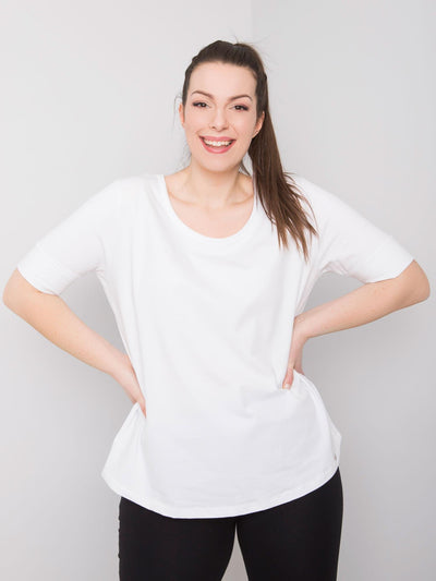 Biały bawełniany t-shirt damski plus size