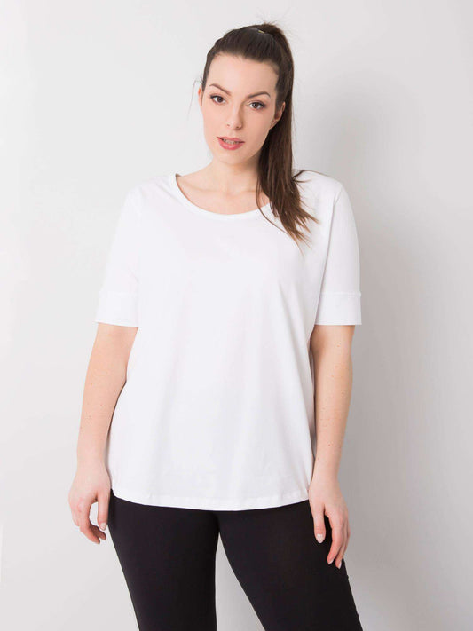 Biały bawełniany t-shirt damski plus size