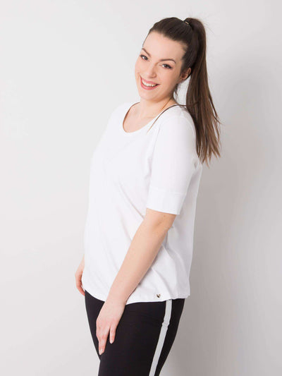 Biały bawełniany t-shirt damski plus size