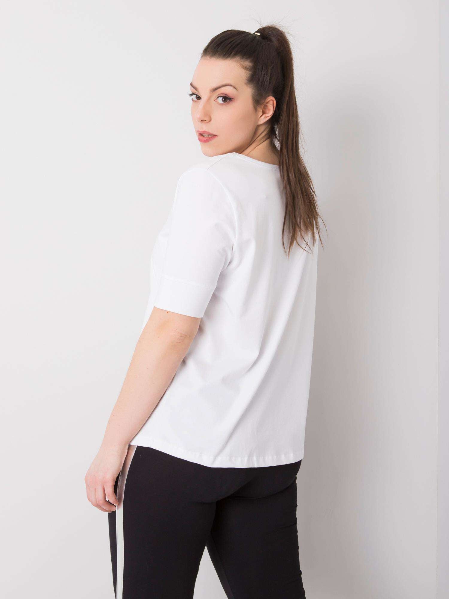 Biały bawełniany t-shirt damski plus size