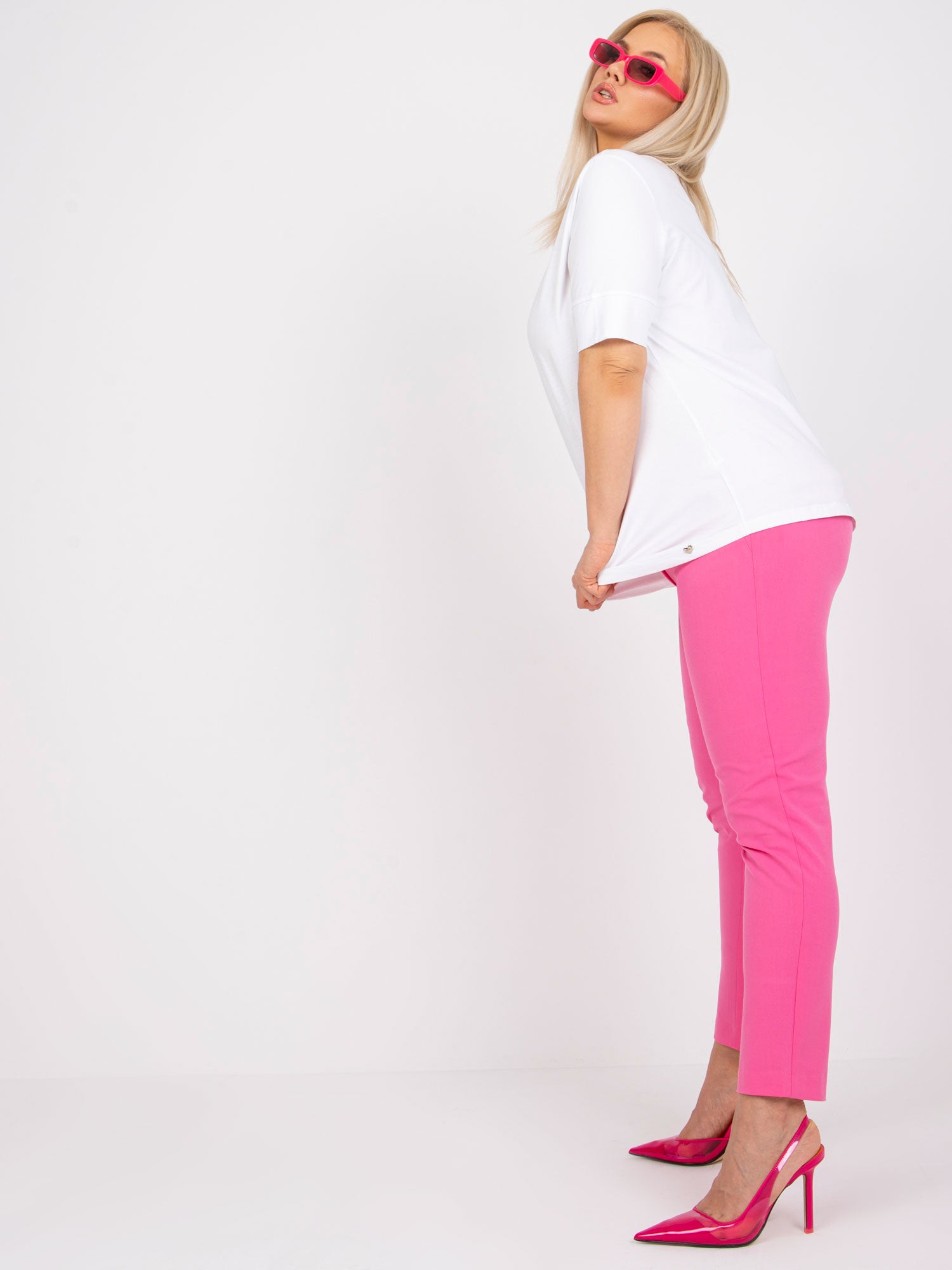 Biały bawełniany t-shirt damski plus size