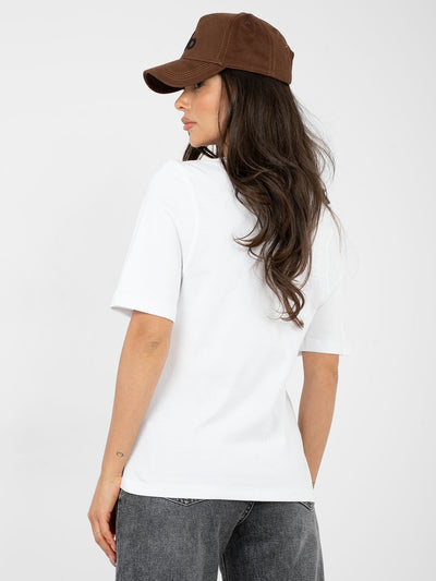 RUE PARIS  Biały bawełniany t-shirt basic