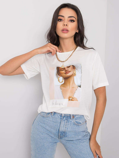 Biały t-shirt damski z printem