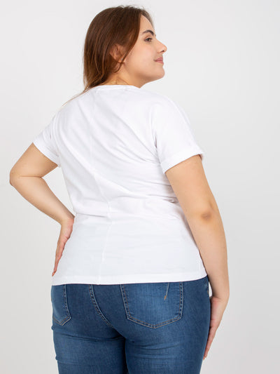 Biały t-shirt plus size z napisem