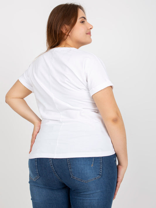 Biały t-shirt plus size z napisem