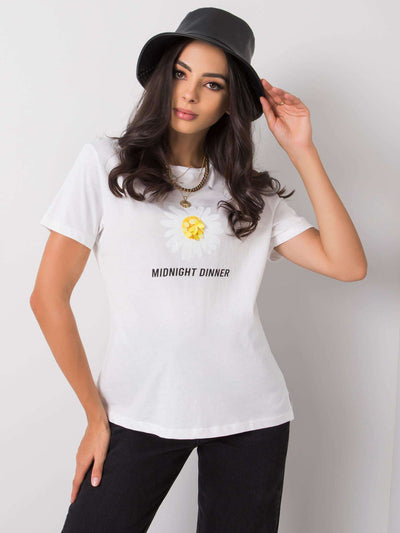 Biały t-shirt  damski z bawełny