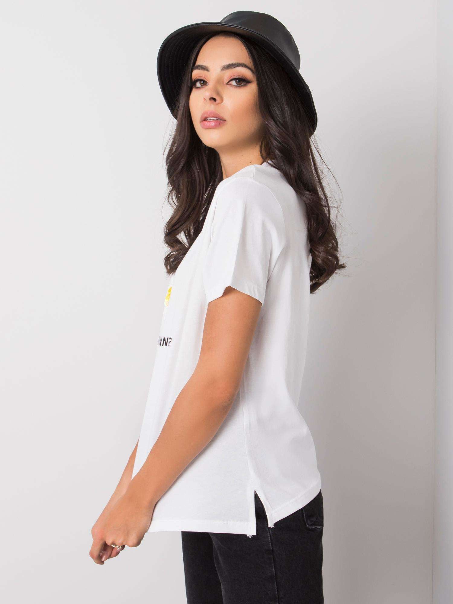 Biały t-shirt  damski z bawełny