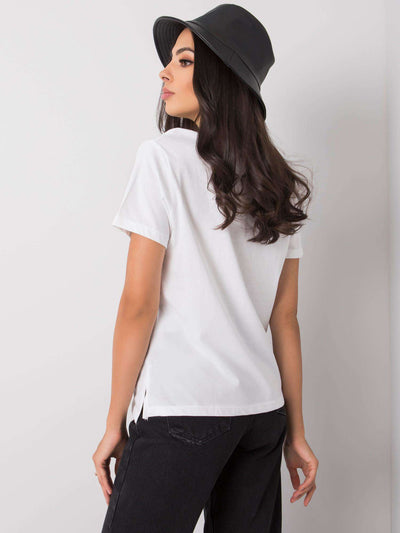 Biały t-shirt  damski z bawełny